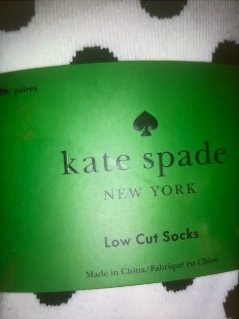 Kate Spade New York Polka Dot Crew Socks with Red Ladybug NEW NWT